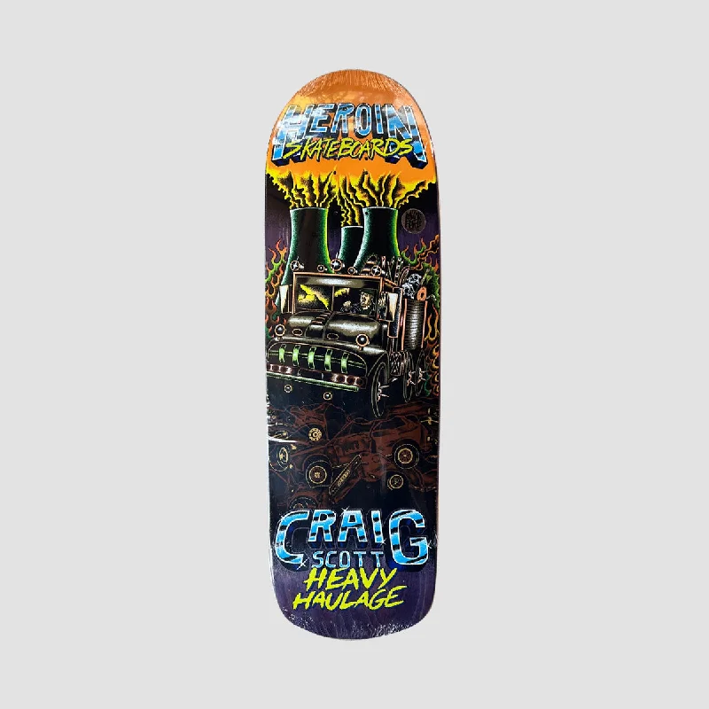 Skateboard Deck with Pro-Endorsed Design-Heroin Graig Questions Heavy Haulage Razor Edge Skateboard Deck Various Stains - 9.5 Inches