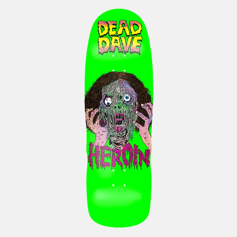 Skateboard Deck for Extreme Sports-Heroin Skateboards - 10.1" Dead Dave Face Melter Skateboard Deck (Green)