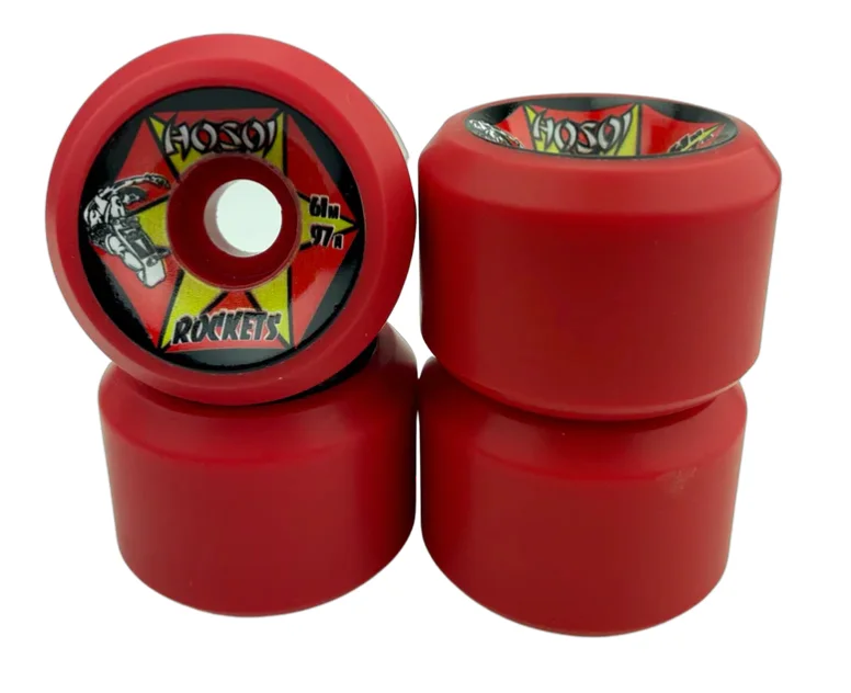 Skateboard Wheels with Glossy Finish-Hosoi Skateboards Rockets Wheels- 61mm 97a