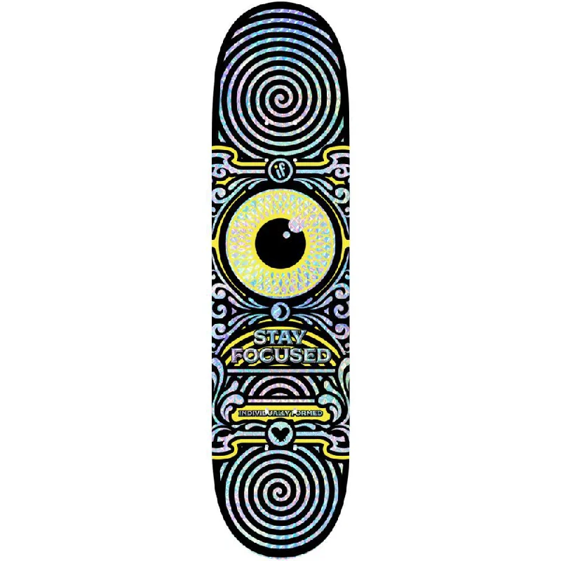 Skateboard Deck with Extra Flex-If Skate -Stay Focused - Yellow - Holographic Skateboard Deck