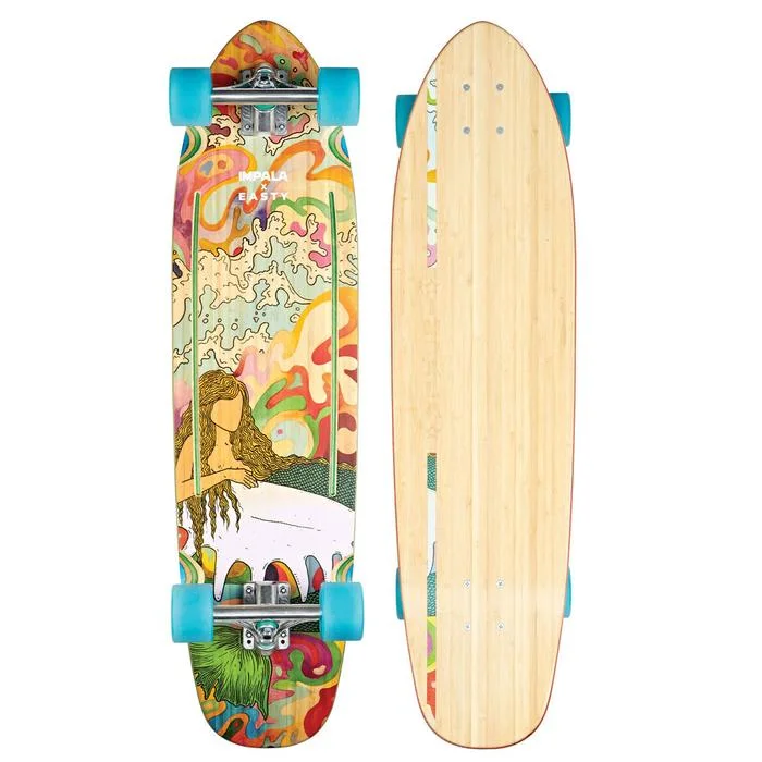 Skateboard with Graphics-Impala Longboard Sirena 35.5" Easty Beasty