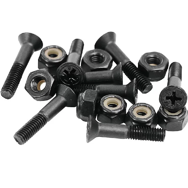 Skateboard Hardware With Reinforced Nuts-Independent Hardware Phillips 1" Black BULK