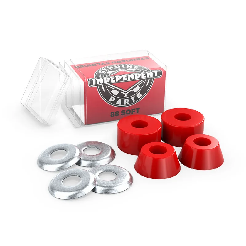 Skateboard Hardware With Superior Lock-Independent Cylinder Bushings Soft 88A Red