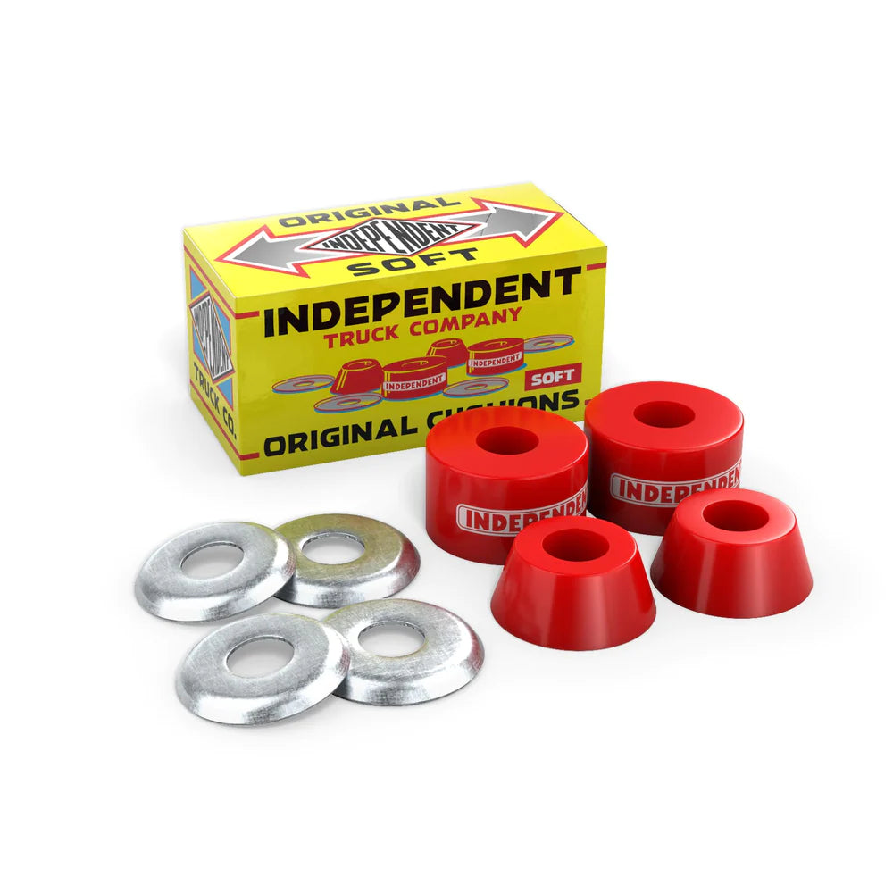 Skateboard Hardware With Maximum Durability-Independent - Red Original Soft Bushings (90a)