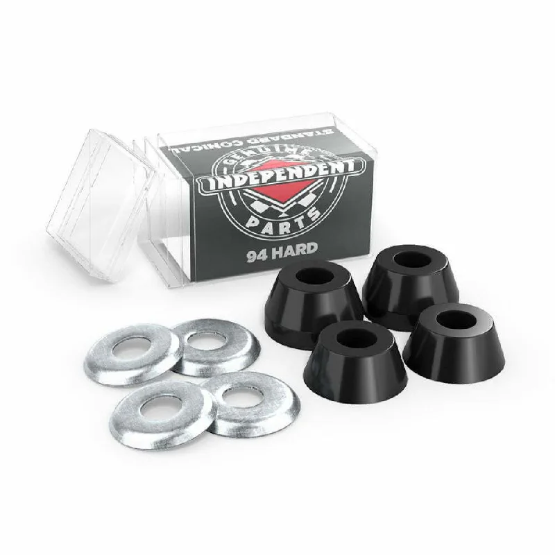 Skateboard Hardware With Locking Nuts-Independent Trucks Suspension Cushions Hard Conical Bushings 94A - Black