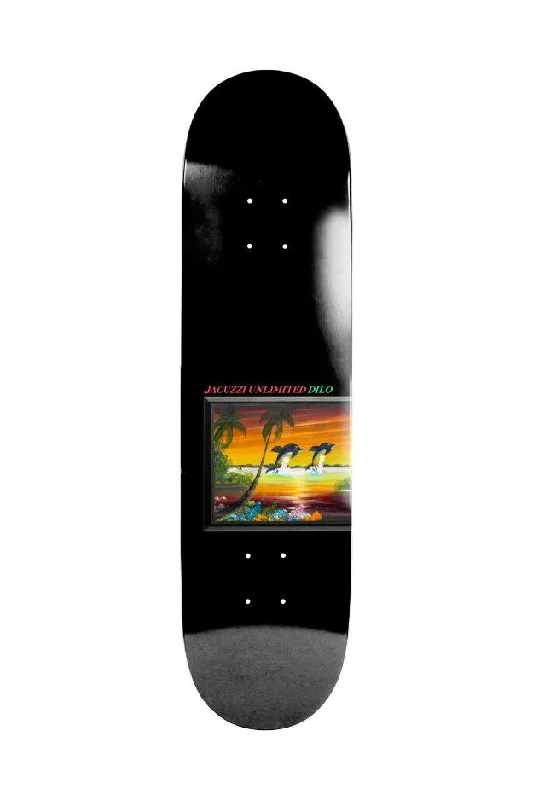 Skateboard Deck for Bumpy Roads-Jacuzzi Unlimited John Dilo Flipper - EX7 Skateboard Deck Black 8.25''