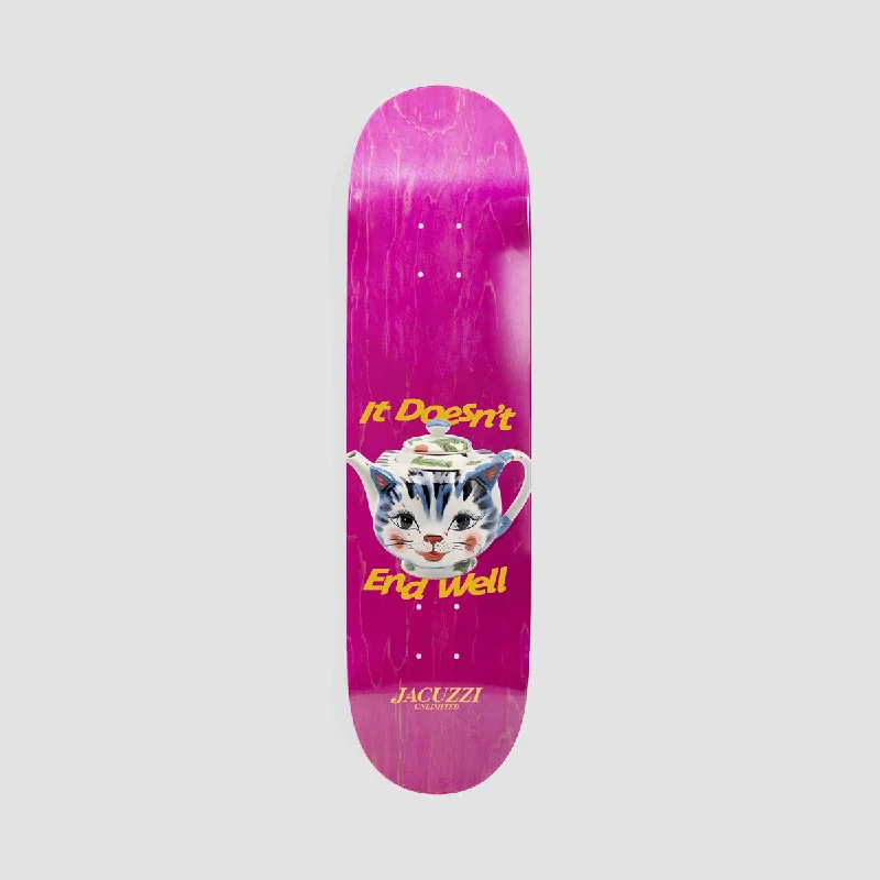 Skateboard Deck with Stiff Profile-Jacuzzi Unlimited Tea Pot EX7 Skateboard Deck Pink - 8.5"