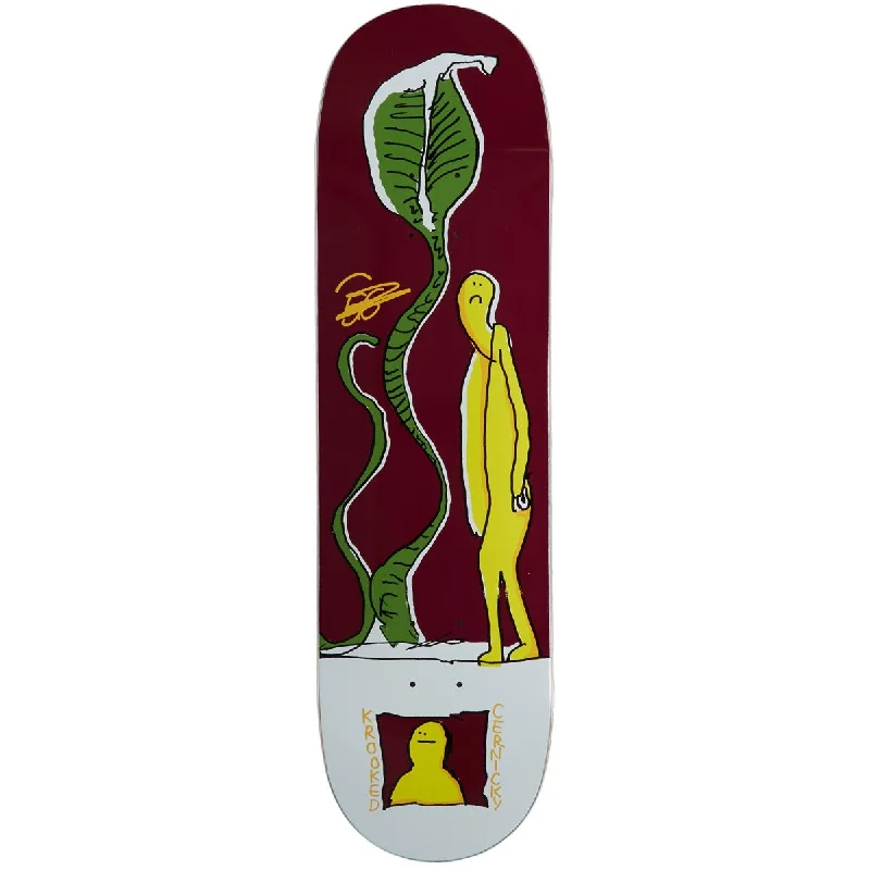 Adults' Skateboard Deck-Krooked Cernicky Tall Snake Tf Skateboard Deck - Magenta - 8.50"