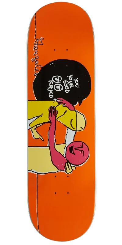 Skateboard Deck with Pop & Control-Krooked Gonz Your Good Skateboard Deck - Orange - 9.02"