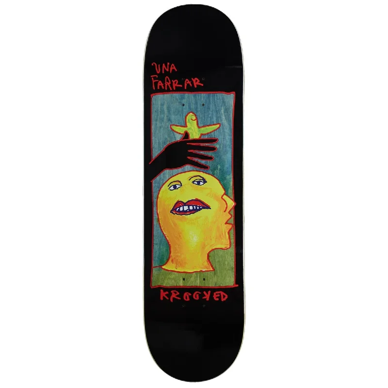 Skateboard Deck with Minimal Chipping-Krooked Una Teeth Skateboard Deck - Black - 8.28"