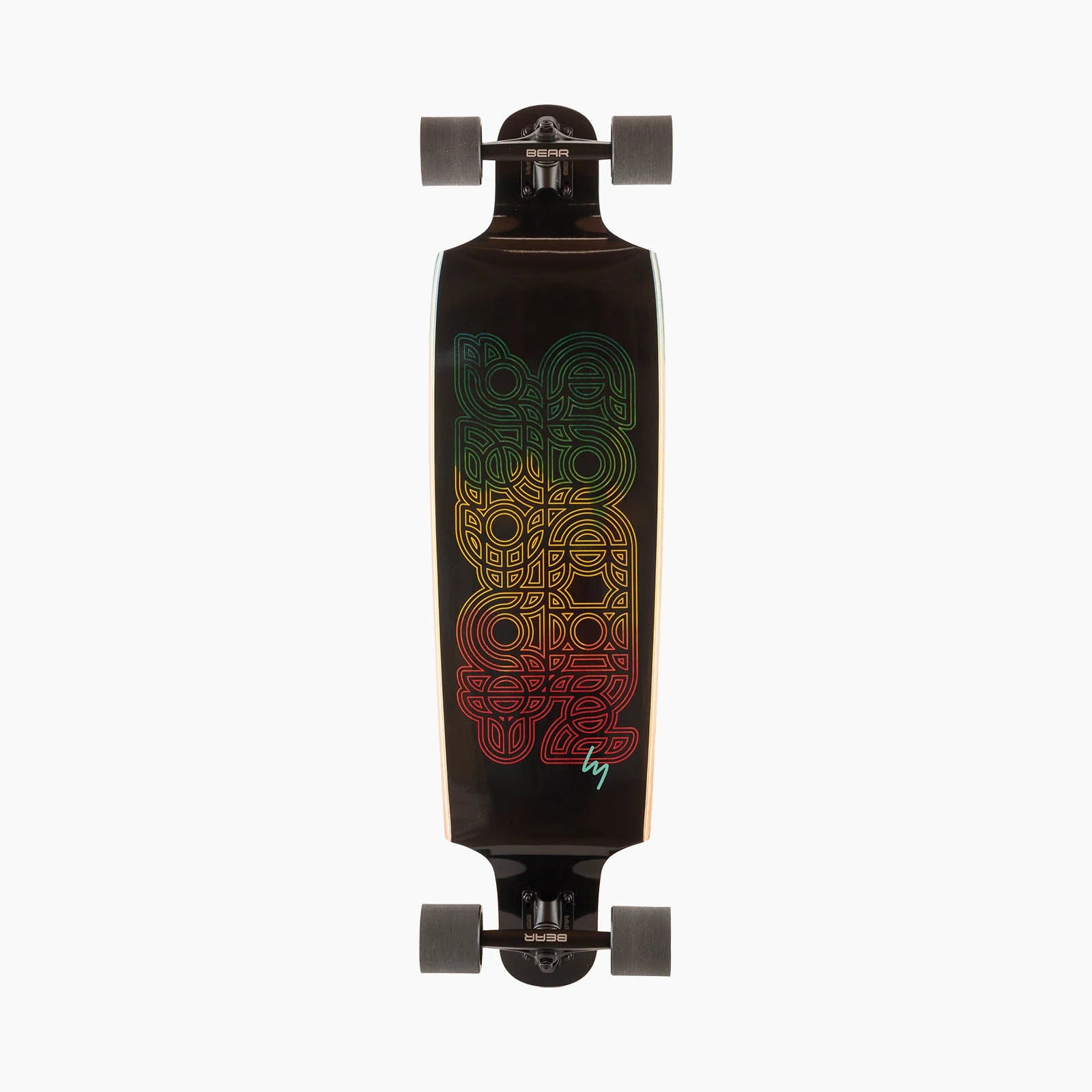 Downhill Skateboard-Landyachtz Top Cat 37 Fade Longboard Complete