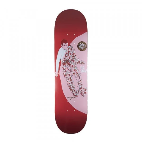 Skateboard Deck with Flat Nose-Magenta Leo Valls Extravision  Skateboard Deck - 7.875"