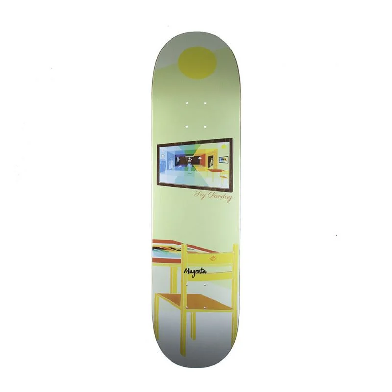 Skateboard Deck with Modern Aesthetics-Magenta Soy Panday Sleep Board x  Skateboard Deck - 7.75"