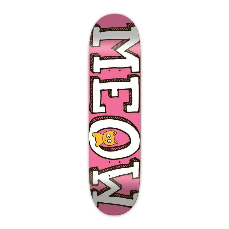 Skateboard Deck with Heavy-Duty Material-Meow DSM Logo Skateboard Deck Pink 7.75"