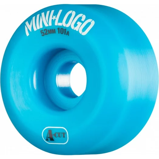 Skateboard Wheels for Competitive Riders-MINI LOGO SKATEBOARD WHEEL A-CUT 52MM 101A BLUE 4PK