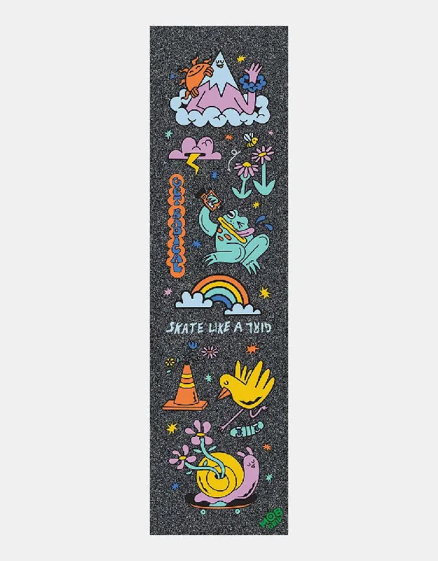 Skateboard Grip Tape for Bowl Skating-MOB x Skate Like a Girl Mashup 9" Graphic Grip Tape Sheet