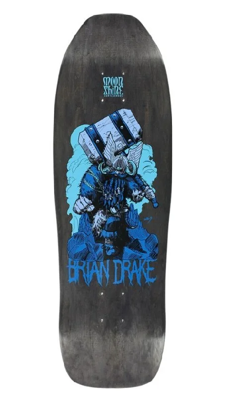 Skateboard Deck for Street Skating-Moonshine Brian Drake Hammer Deck 9.5 Black/Blue