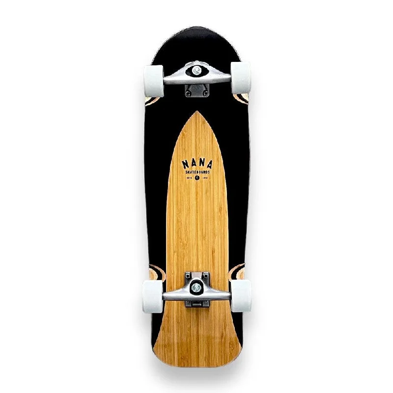 Skateboard with Kicktail-NANA Lil Ripper Tenor Black 31" Complete Surfskate