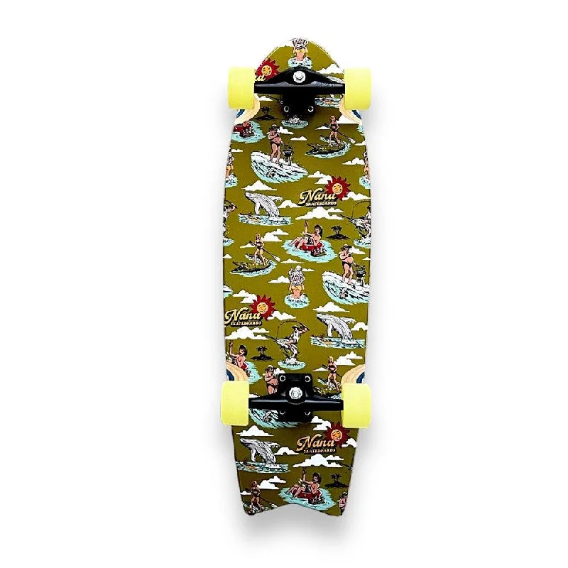 Skateboard for Rough Terrain-NANA Mushburger Souvenir Lime 32" Complete Surfskate