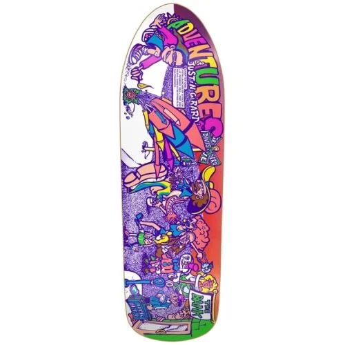 Skateboard Deck for Vert Skating-New Deal Adventures of Jusin Girard HT Skateboard Deck Neon 9.72"