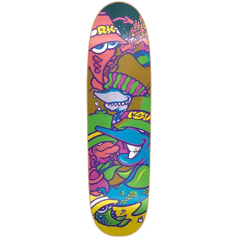 Skateboard Deck with Custom Engraving-New Deal Knigge DSV HT Skateboard Deck Neon 8.6"