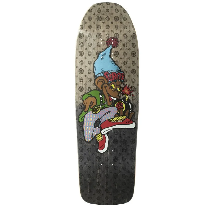 Skateboard Deck with Flat Nose-New Deal Sargent Monkey Bomber Metallic HT Skateboard Deck Black 9.625"