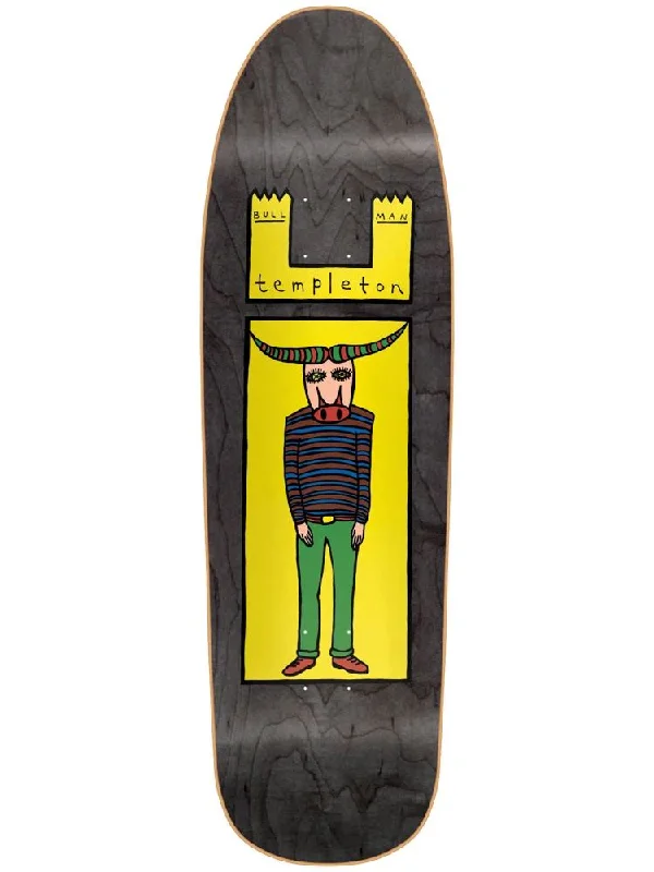 Skateboard Deck with Ultra Light Weight-New Deal Templeton Bullman SP Skateboard Deck Black 9.35"