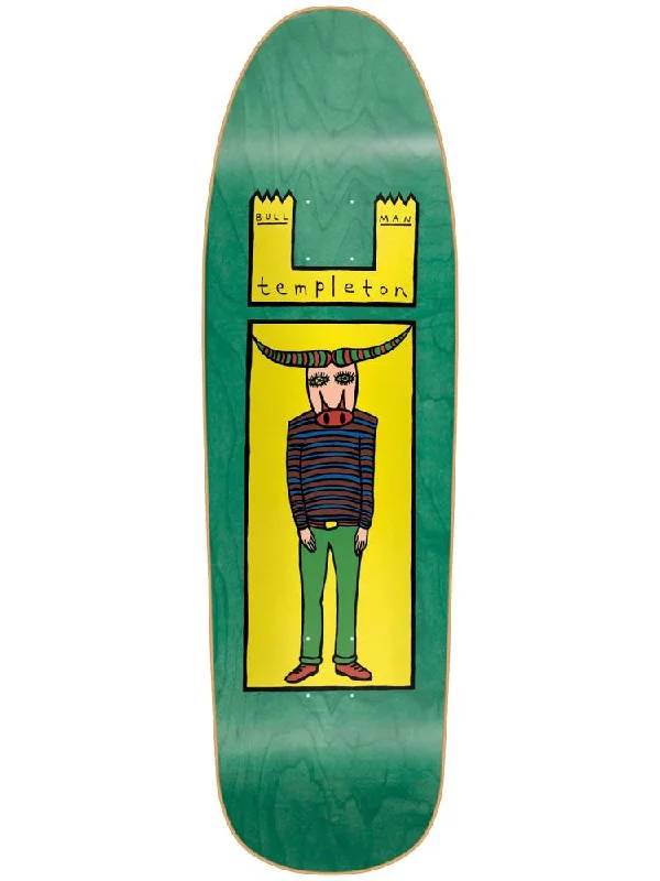 Skateboard Deck for Pro-Level Skaters-New Deal Templeton Bullman SP Skateboard Deck Green 9.35"