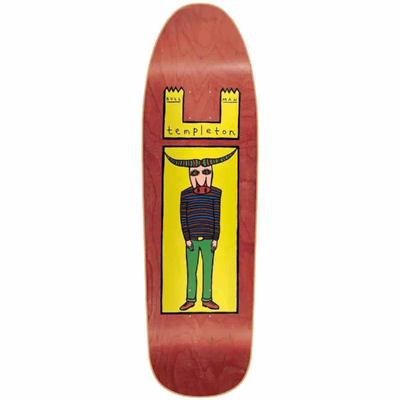 Skateboard Deck for Tech Deck Style-New Deal Templeton Bullman SP Skateboard Deck Red 9.35"