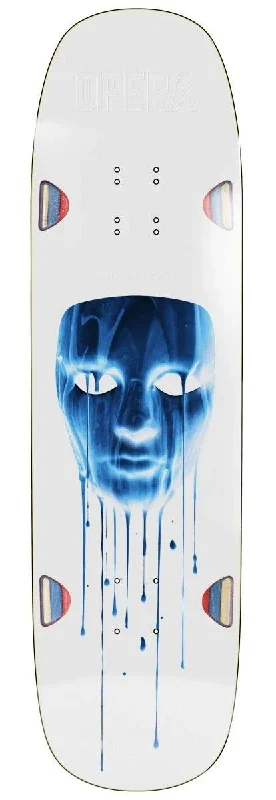 Skateboard Deck with Custom Engraving-Opera Sam Beckett Mask Drip EX7 Deck White Skateboard Deck - 8.75"