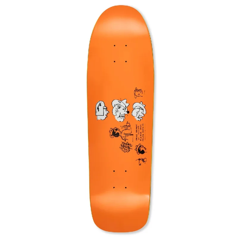 Longboard Skateboard Deck-Polar Dane Brady Mia On A DANE1 Skateboard Deck - Orange - 9.75"