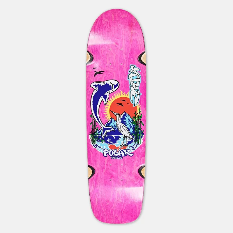 Skateboard Deck with Unique Artwork-Polar Skate Co. - Surf Jr. 8.75" Shin Sanbongi Mt. Fuji Skateboard Deck - Various Stains