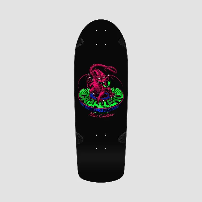 Skateboard Deck with Grip Tape-Powell Peralta Bones Brigade Series 14 Blacklight Steve Caballero 258 Skateboard Deck - 10"