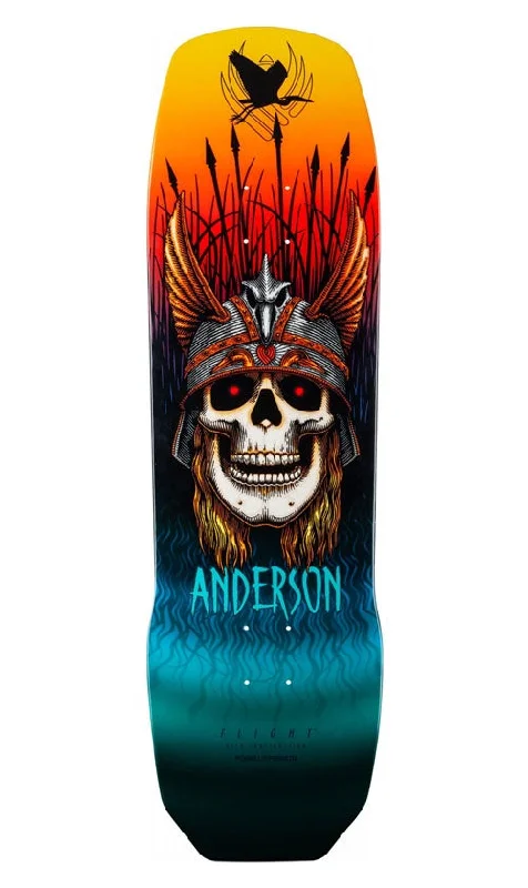 Skateboard Deck for Concrete Jungle Rides-Powell Peralta Flight Andy Anderson Heron Shape 290 Deck 9.13in