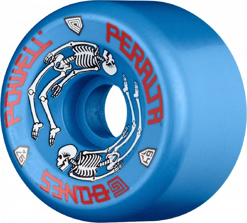 Skateboard Wheels with Reinforced Sidewalls-Powell Peralta G-Bones Skateboard Wheels 64mm 97a - Blue (4 pack)