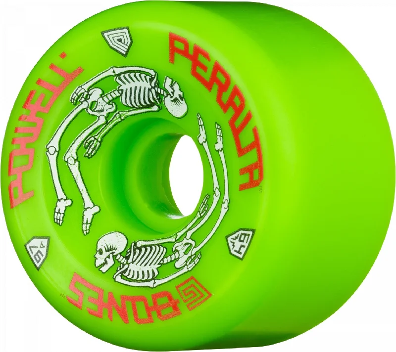 Skateboard Wheels with Matte Surface-Powell Peralta G-Bones Skateboard Wheels 64mm 97a - Green (4 pack)