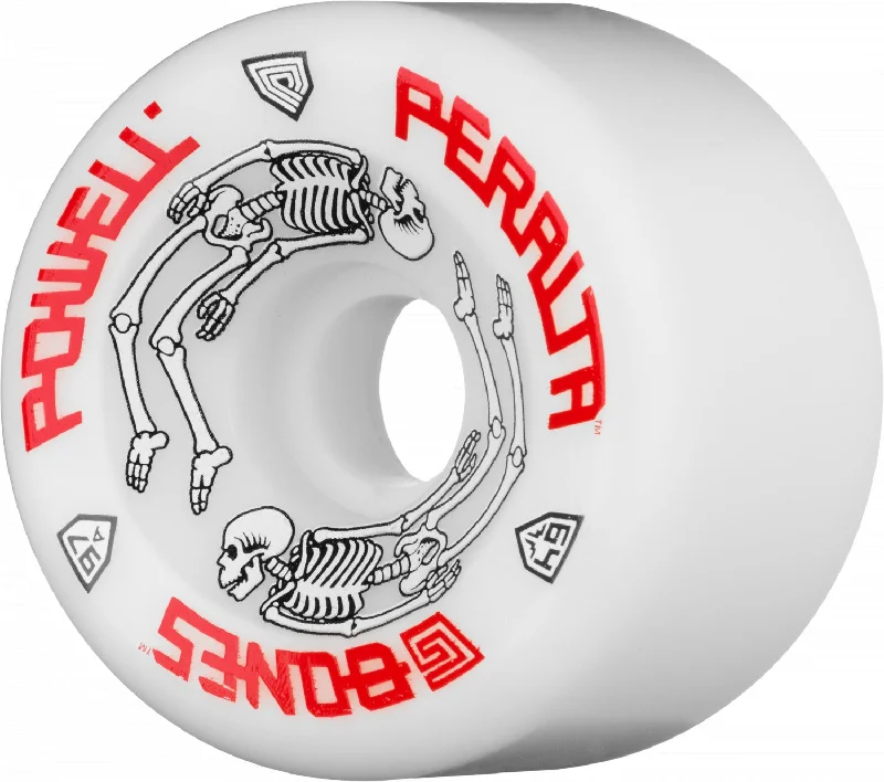 Skateboard Wheels for Trick Practice-Powell Peralta G-Bones Skateboard Wheels 64mm 97a - White (4 pack)