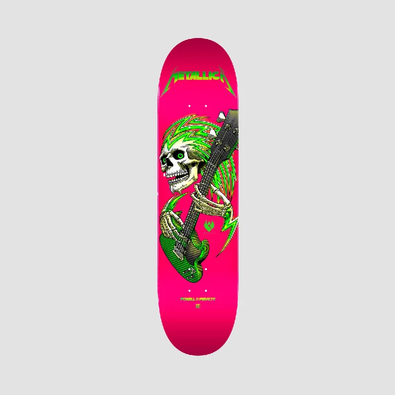 Skateboard Deck for Downhill Racing-Powell Peralta Metallica Collab 242 Flight Skateboard Deck Hot Pink - 8"