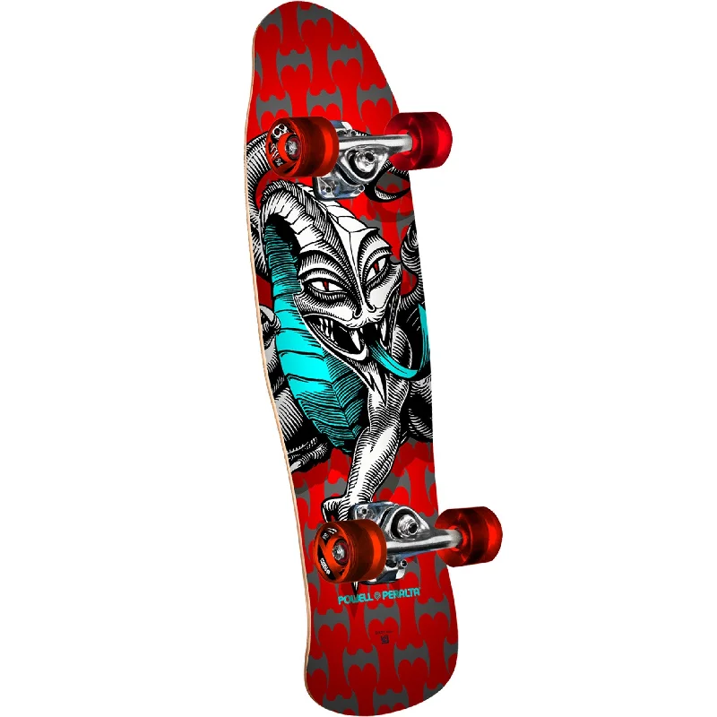 Skateboard for Free Riding-Powell Peralta Mini Cab Dragon Assembly Skateboard Complete - 8.0" Red Birch