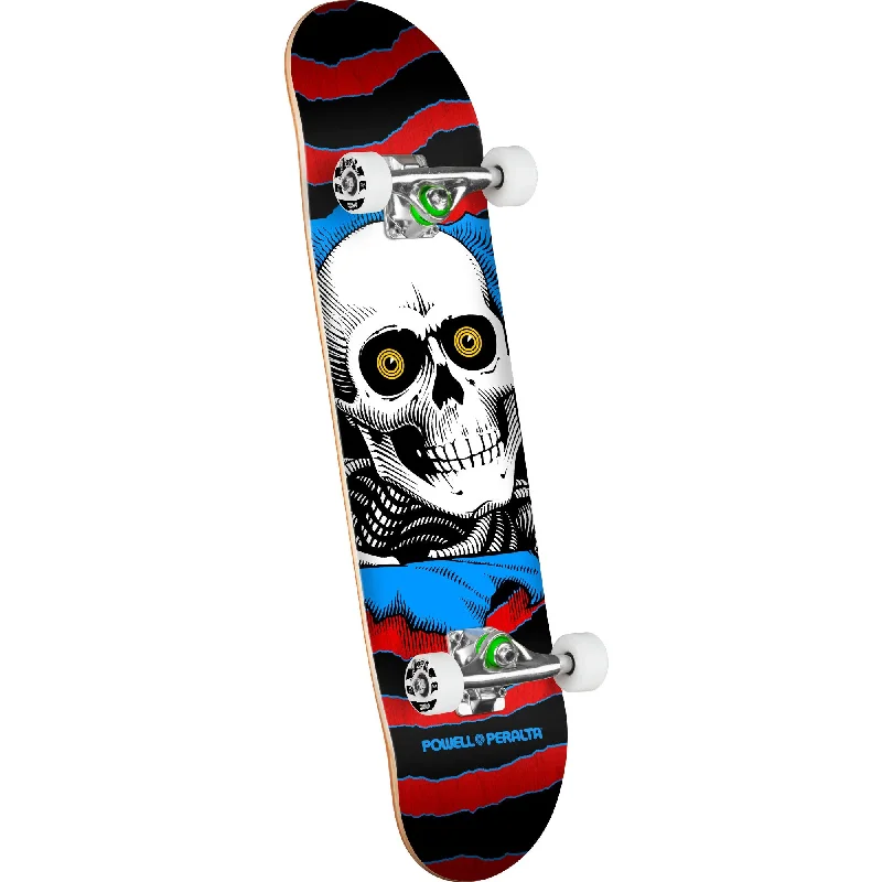 Skateboard for Tricks and Jumps-Powell Peralta Ripper Birch Skateboard Complete - 7.0" Red/Blue