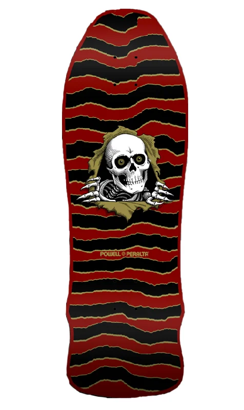 Skateboard Deck with Medium Concave-Powell Peralta Ripper Geegah Maroon Deck 9.75in