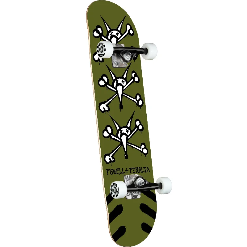 Skateboard with High-Speed Deck-Powell Peralta Vato Rats One Off Birch Skateboard Complete - 7.0" Olive