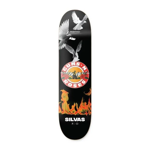 Skateboard Deck with Narrow Profile-Primitive Silvas Next Door Skateboard Decks GNRS1 Black 8.38"