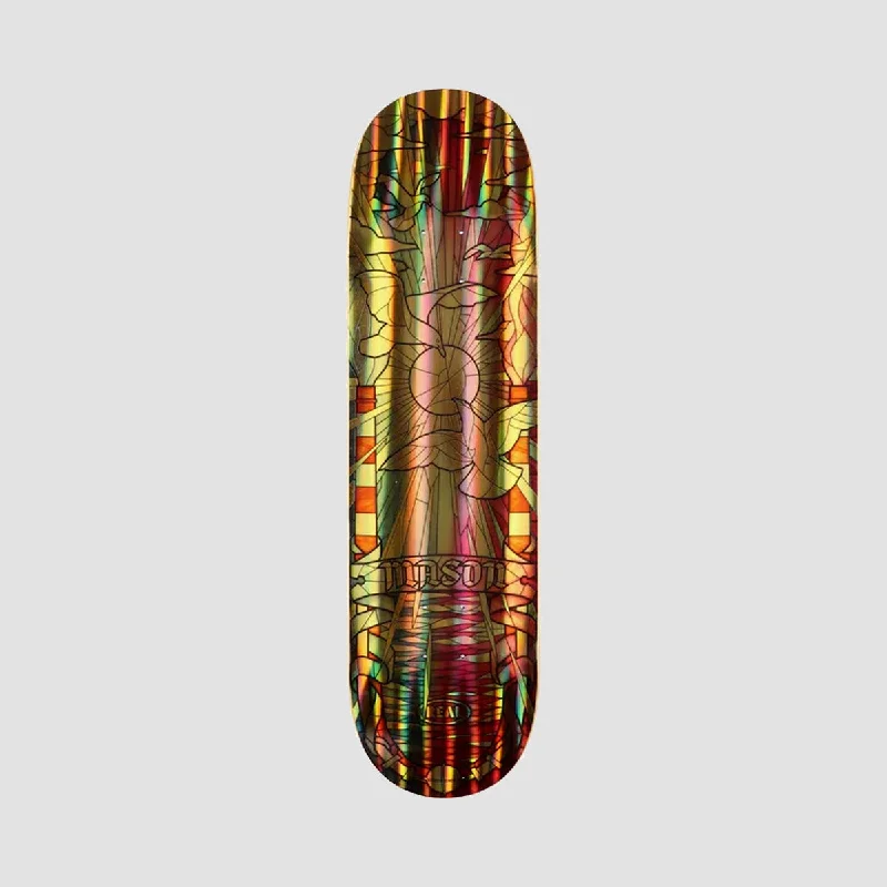 Skateboard Deck for Stunt Performances-Real Mason Silva Cathedral True Fit Deck Foil Holographic Gold - 8.25"