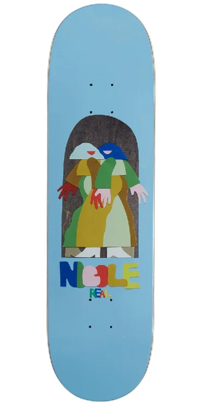 Skateboard Deck with Bold Colors-Real Nicole By Marbie Skateboard Deck - Blue - 8.38"