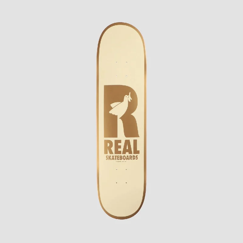 Skateboard Deck for Snowboard Cross-Training-Real Renewal Doves Skateboard Deck Cream - 8.38"