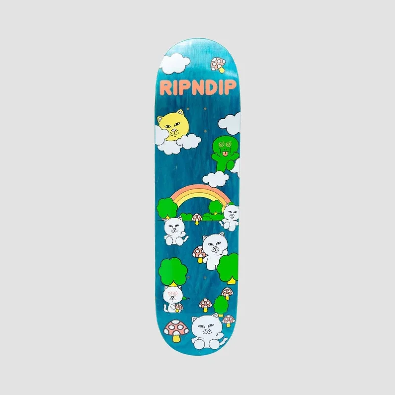 Skateboard Deck with Pointed Nose-RIPNDIP Buddy System Skateboard Deck Blue - 8"