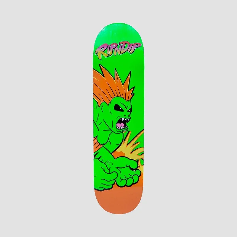 Skateboard Deck with Narrow Profile-Ripndip Button Mash Skateboard Deck Green - 8"