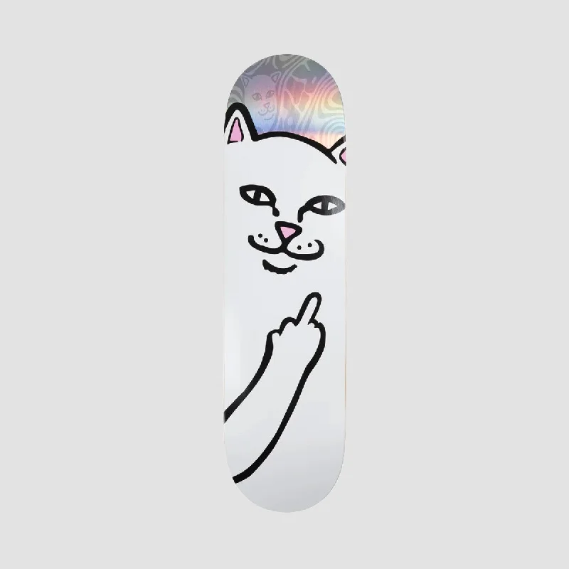 Skateboard Deck with Weatherproof Features-Ripndip Lord Nermal Hypnotic Skateboard Deck Silver - 8.25"