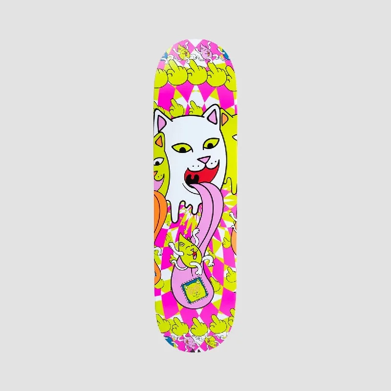 Skateboard Deck with Geometric Designs-Ripndip Micro Nerm Skateboard Deck Pink - 8.5"